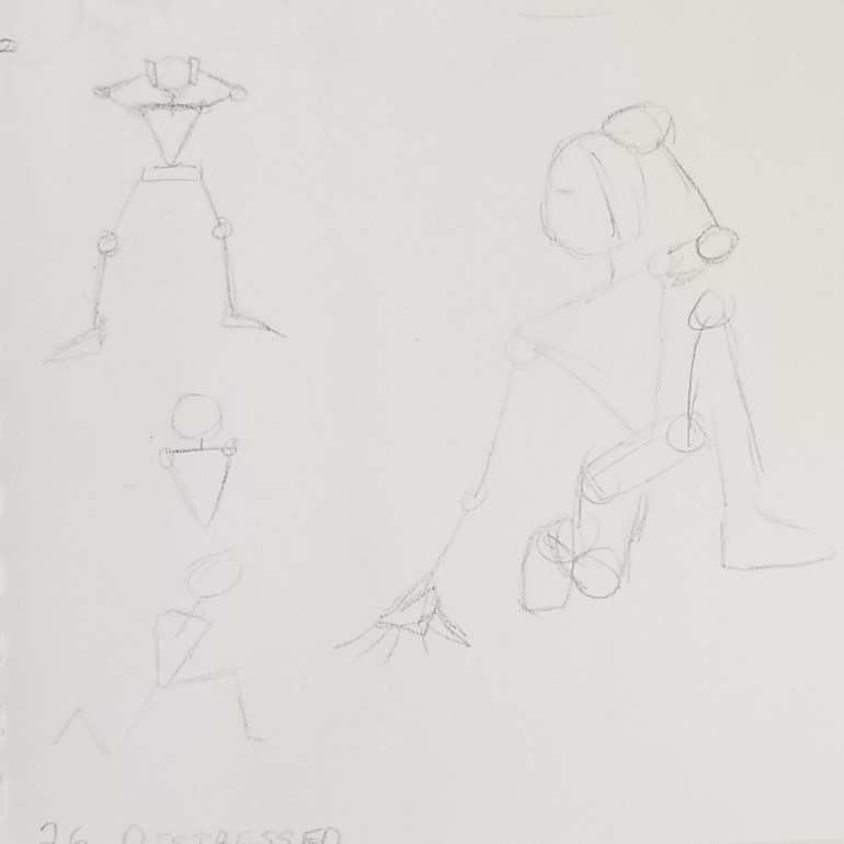 Tokutember 2020, day 26, distressed, tokusatsu, sketch 1