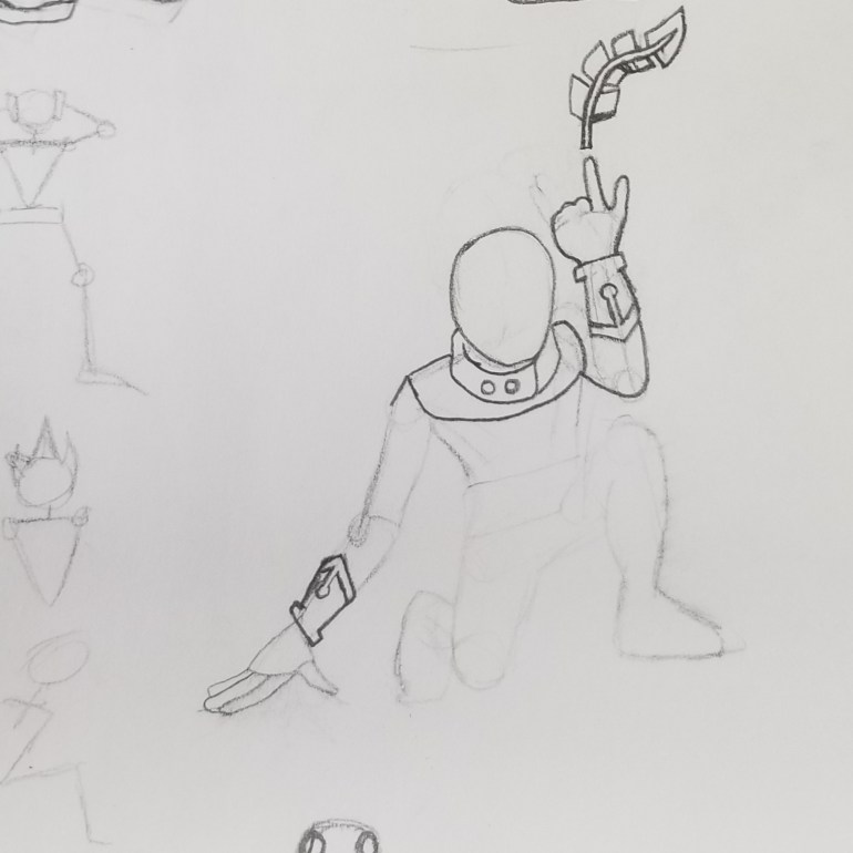 Tokutember 2020, day 26, distressed, tokusatsu, sketch 3