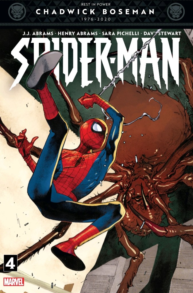 Spiderman, Spider-Man, Stan Lee, Steve Ditko, comic book review, Swinging Through Comics, JJ Abrams, Henry Abrams, Sara Pichelli, Cadaverous, Benny Parker, Spider-Man Bloodline 4, STC 43