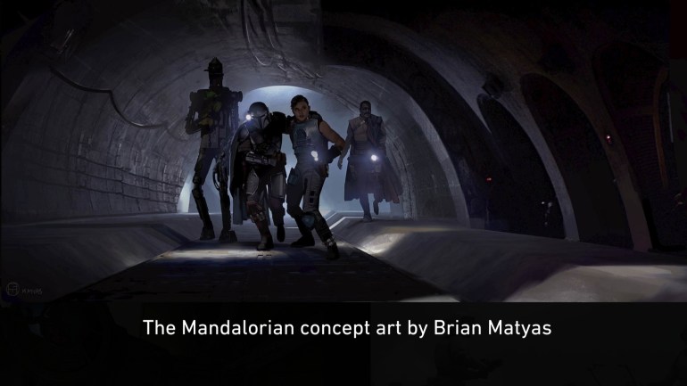 Mandalorian, Concept Art, Chapter 8, Redemption, Sewers, IG-11, Mandalorian, Cara, Child, Greff Karga