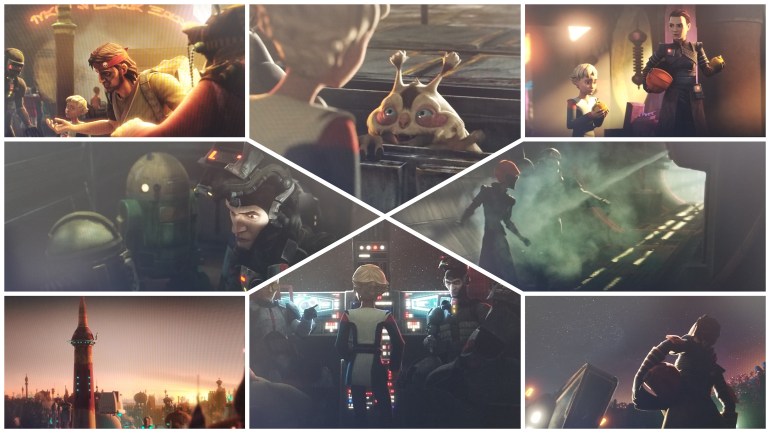 Star Wars, Bad Batch, Clone Wars, Fooly Operational, Hunter, Omega, Cornered, 104, Fennec Shand, Collage