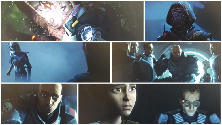 Star Wars, Bad Batch, Clone Wars, Fooly Operational, Hunter, Omega, 107, Battle Scars, Inhibitor Chip, Rex, Wrecker, Order 66