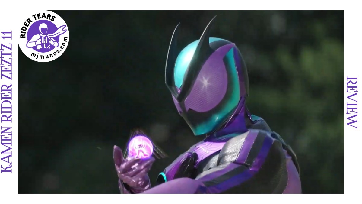 Kamen Rider Zeztz Wonder Form in purple branding with the Rider Tears badge and Episode 11 title