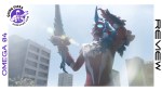 Ultraman Omega standing in the city holding the Omega Rekiness sword Episode 4