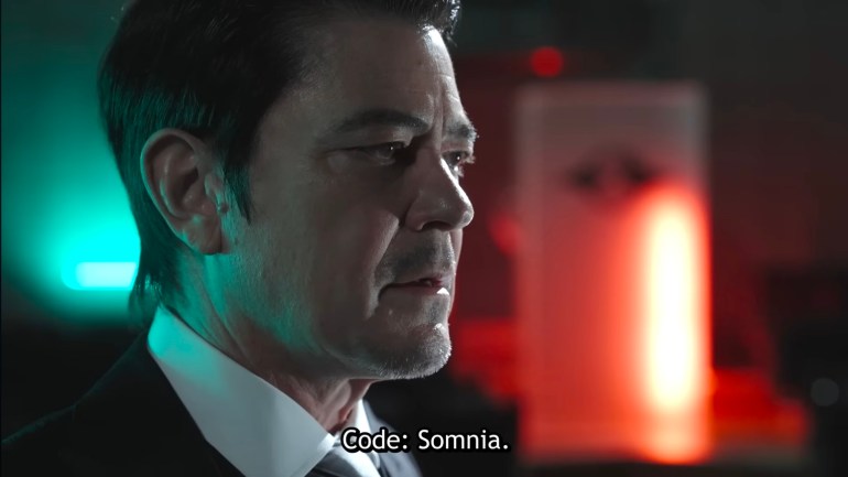 Zero discusses “Code Somnia” in Kamen Rider Zeztz Episode 25 during a tense conversation about Zets being complete.