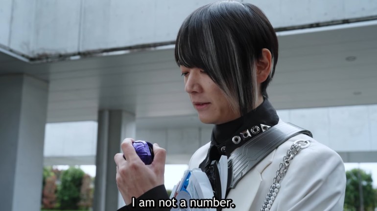 Nox declares "I am not a number" in Kamen Rider Zeztz Episode 36 moments before being captured and placed under CODE's control.